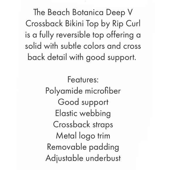 Rip Curl Beach Botanical Deep V Back - Picture 15 of 15
